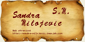 Sandra Milojević vizit kartica